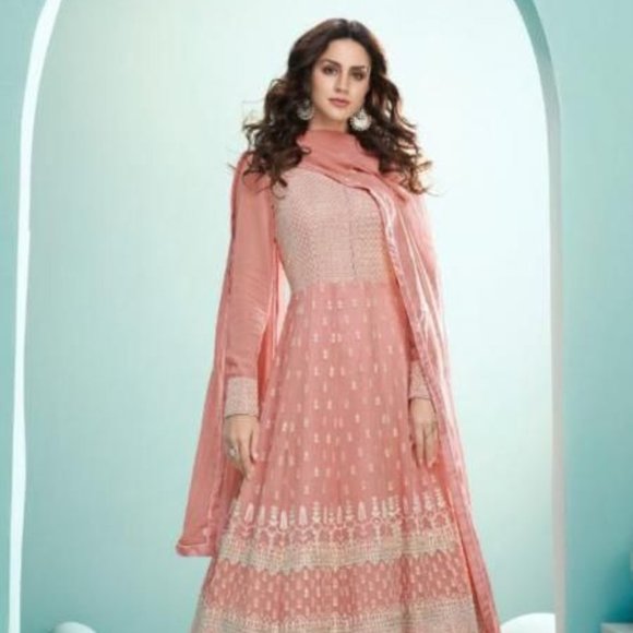 Pink Anarkali Suit - Picture 2 of 6